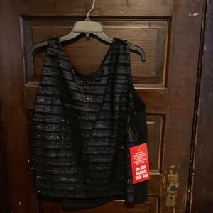 Danny & Nicole Black Sequin Blouse